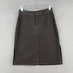 Vintage Gap Skirt Womens 0 Brown Corduroy Fine Wale Midi Y2K Academia Preppy
